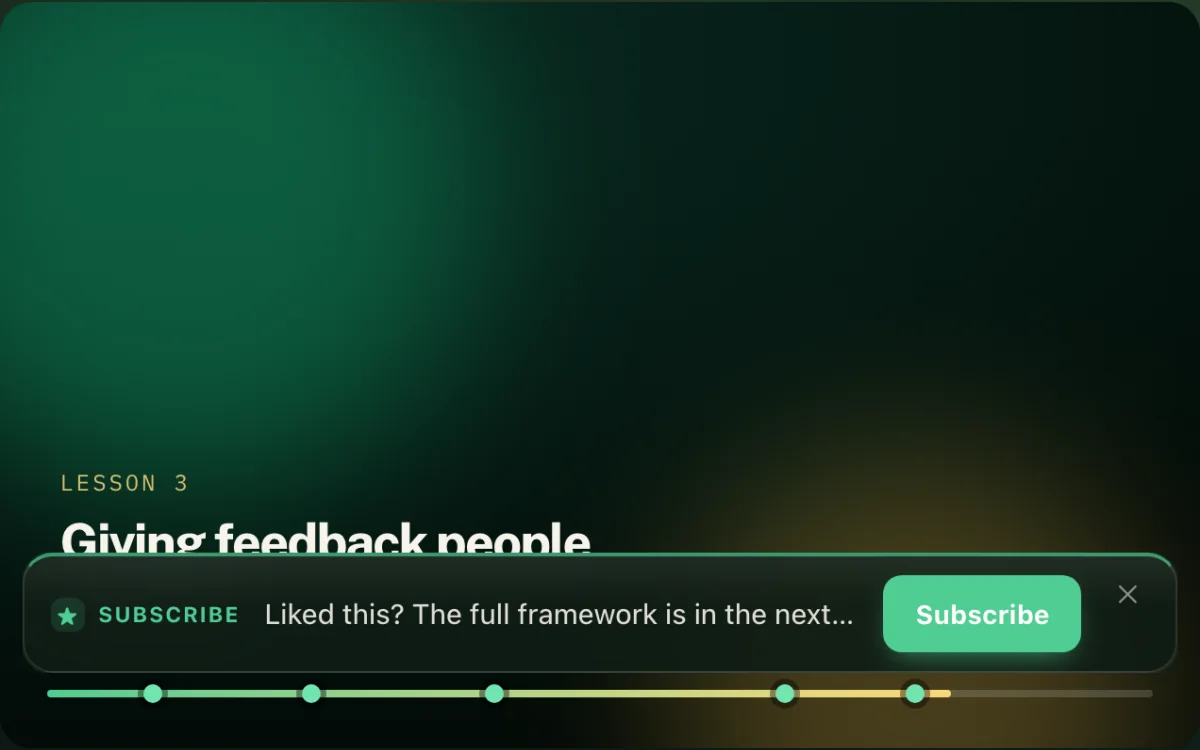 A subscribe card docked at the lower right of a video.